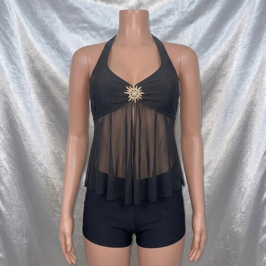 Black Sun Detail Swimsuit