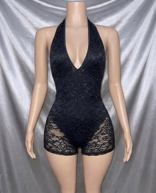 Black Lace Romper