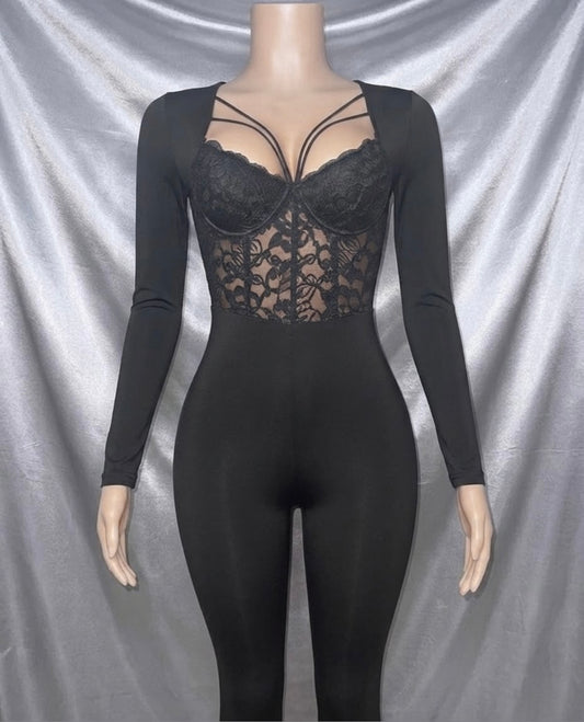 Lace Bustier Jumpsuit