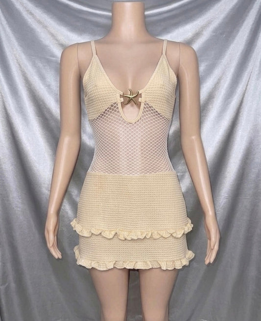 Cream Mesh Dress