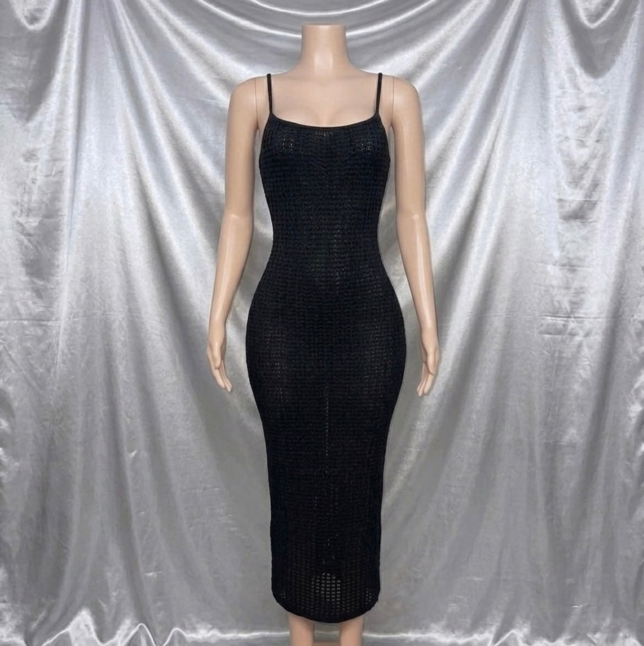 Black Crinkle Dress