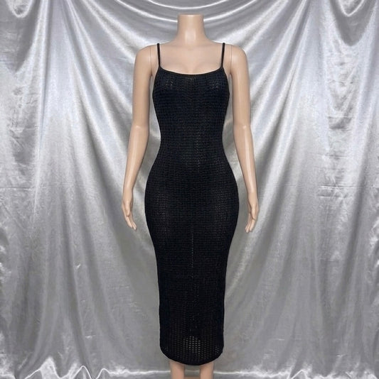 Black Crinkle Dress