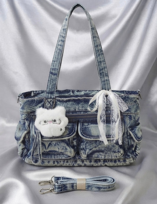 Bow & Bunny Denim Bag