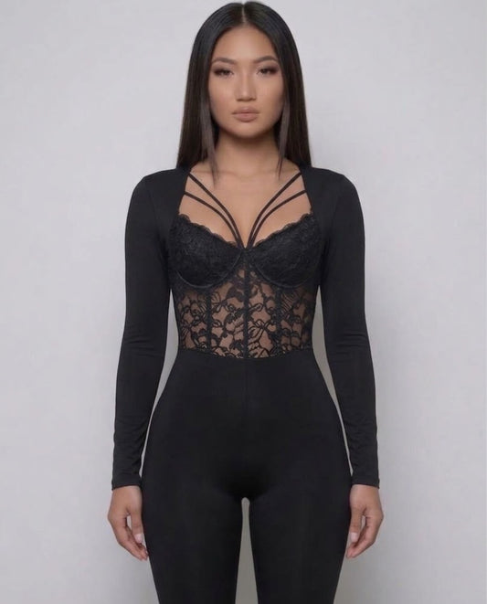Lace Bustier Jumpsuit
