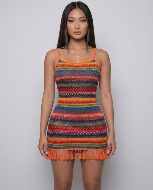 Sunset Fringe Dress